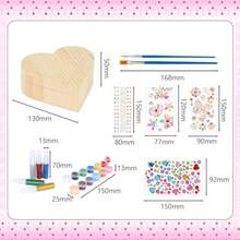 Jewelry DIY Making Kit2 Pack Wooden Box Craft Kit For Paint You Own Wooden Jewelry Box DIY Coloring Wooden Treasure Box Arts And Crafts Kit For Girls Art Activity Birthday Gifts - [多樣的] - 查看 7