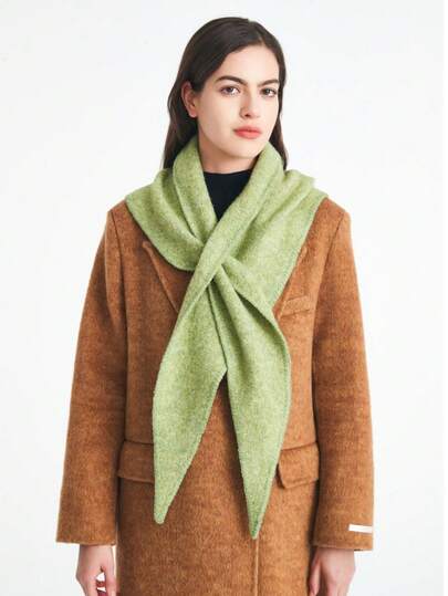 Chal/Bufanda triangular de lana tejida al estilo coreano, para otoño/invierno con vestido