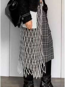 1Pc New Hip-Hop Street Punk Style Ladies Faux Pearl Long Dress Fashion Pearl Body Chain Ladies Trousers With