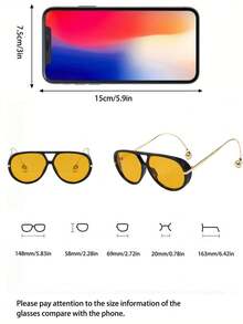 feye 新款复古双梁金属超大镜框时尚眼镜，男女皆宜，适合日常佩戴、街头风、派对等场合，独特的椭圆形时尚装饰眼镜，女士遮阳沙滩时尚配饰，复古Y2K夏季海滩度假、旅行、节日必备单品 - 彩色 - 查看 11