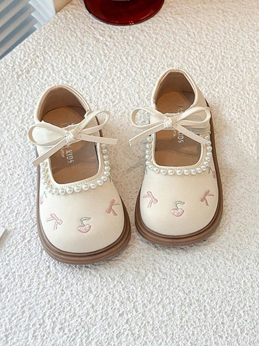 1-8 Years Old Girls' Soft Bottom Anti-Slip Comfortable Toddler Walking Shoes, Bow Embroidery Cute Princess Flats, Round Toe Casual Outdoor Play Loafers, Breathable Mary Jane Shoes For Spring/Summer