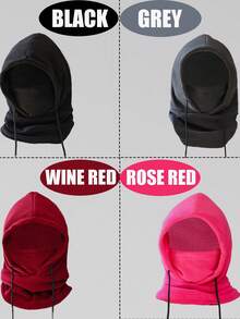 1pc 3-8Y/8-12Y Black, Grey, Burgundy Children Winter Balaclava Ski Mask Warm Adjustable Hat With Thermal Lined, Suitable For Boys And Girls - 1PC - View 7