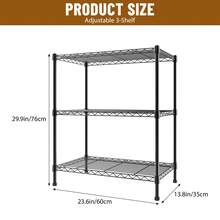Vandise Adjustable Metal Storage Shelves (3/4/5 Tiers) | Modular Organizer Rack For Kitchen, Bathroom, Office | Customizable Layout - Black - View 9