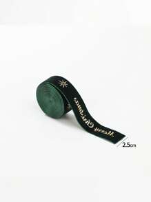 1卷圣诞天鹅绒丝带圣诞快乐字母麋鹿星2.18码天鹅绒圣诞丝带用于礼品包装圣诞树装饰工艺品花环用品家庭派对装饰配件