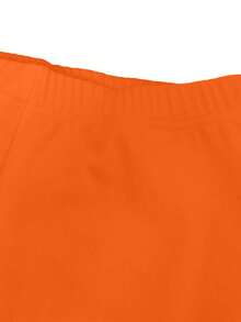 2pcs Summer New Fashion Striped Print Casual Sportswear Set For Women - Orange - View 4
