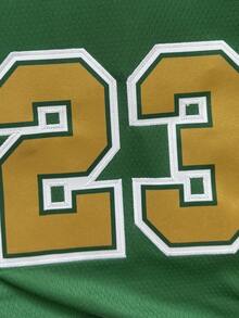 Man,23 Green Basketball Jersey, Round-Neck Casual Embroidered Vest, Training And Competition Uniform - 綠色 - 查看 3