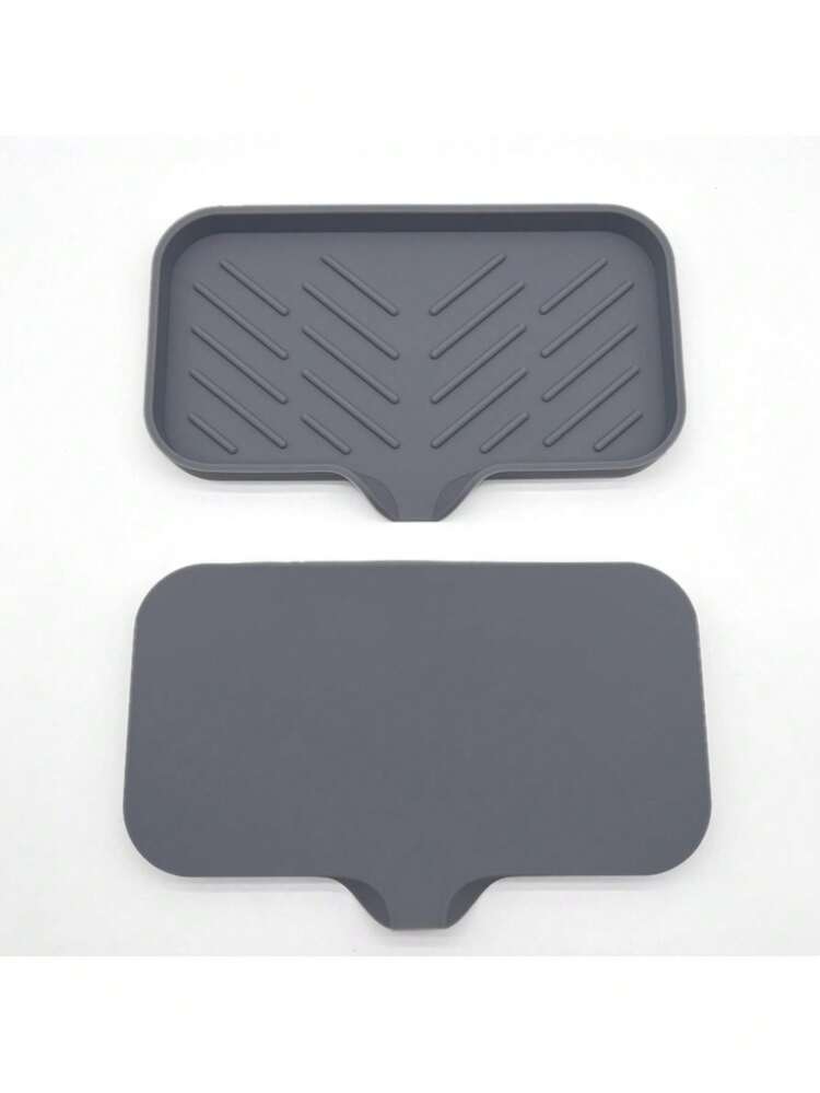 Tapete de drenaje de baño creativo de silicona gris que no acumula agua, caja de jabón - Multicolor - Añade 9