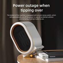 1个1200W大功率PTC加热便携式电暖器，适用于办公室、宿舍、书桌、旅行、家庭使用