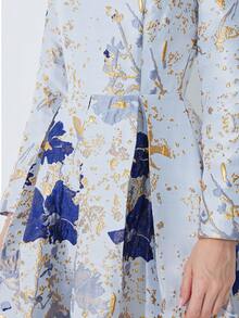 Luxurious Jacquard Elegant Long Sleeve Party Dress, Autumn/Winter