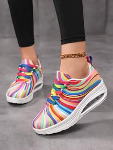 2025 Nuevas zapatillas casuales transpirables, con suela gruesa, amortiguación y absorción de impactos, zapatos de running simples