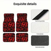 4pcs Set Suitable For All Car Models Red Y-Shaped Design Car Floor Mats, All-Season Vehicle Floor Mats With Non-Slip Base, Easy To Clean Car Interior Accessories - HA Red - 查看 4
