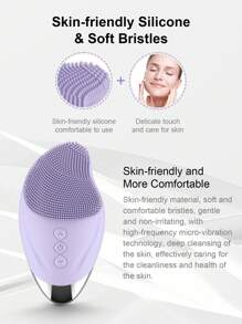Facial Cleansing Brush Silicone Face Scrubber Rechargeable Face Wash Brush,  With Eye Protection, Electric Face Brush For Cleaning, Massaging