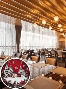 4/6/8 Stücke Weihnachtsschneeflocken Muster, rutschfest und hitzebeständig, 13.8inch Weihnachtliche Tischsets, perfekte Wahl für Feiertags-Dining und Heimdekoration, rund, aus Polyester, gewebt, rutschfest, waschbar, geeignet für Feiertags-Dining und Heimdekoration, langanhaltend