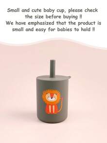 1 pezzo Mini tazza con cannuccia in silicone, 180ml/6oz, tazza per bere acqua per neonati principianti, tazza con cannuccia in silicone per bambini, pratica tazza di addestramento all'alimentazione, prima fase