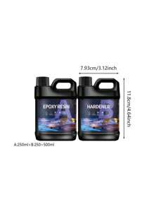 1:1 抗黄变高清环氧树脂 AB 胶，500/1000 毫升 2 瓶套装，适用于硅胶模具制作和环氧树脂装饰