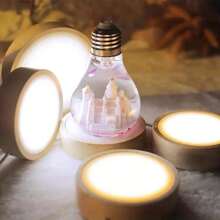 LED Night Light Crystal Incense Stone Light USB Wood Base, Glow-In-The-Dark Decoration DIY Handmade Lamp Holder, Wooden Lighting Base Bracket, Used For Desktop Decoration, Room Decoration, Living Room Decoration, Halloween, Christmas, Thanksgiving Gifts