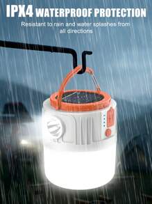 1pc/2pcs Solar Led Camping Light,Solar Powered Portable Rechargeable Camping Lanterns, Outdoor Lighting Lamp With Mobile Phone Charging Function,Multi-Functional Emergency Lamp - Phone Charger Handled LED Tent Light