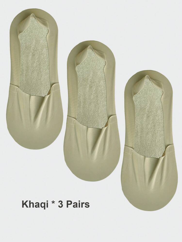 1/3/6 Pairs Men's Solid Bottom Breathable Solf Nylon Upper Low Cut Invisilbe No Show Socks With Non-Slip Gel At Heel, Suitable For Sports Or Daily Use - Multicolor - View 16