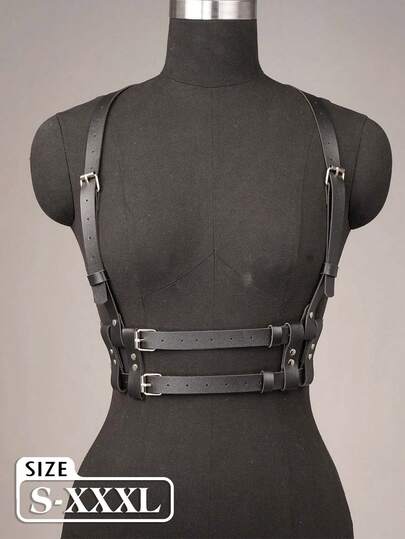 Women's Genuine Leather Chest Strap, Gothic Style Genuine Leather Chest Strap, Valentine's Day Gift, Women's Genuine Leather Chest Strap