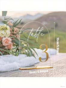 OUTANA 1个亚克力婚礼桌号牌（数字1-40），可单独使用或组合使用，适用于座位指示或预订标记。适用于酒店用品、聚会、毕业季、婚礼场地装饰、周年纪念、新娘送礼会、订婚派对、婚礼细节和生日庆祝活动。（尺寸：5.9 x 3.94英寸） - 彩色 - 查看 15