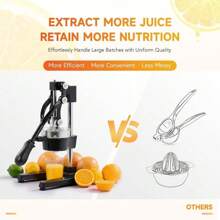 Professional Citrus Juicer - Heavy Duty Manual Press For Oranges, Lemons & Limes, Easy-Clean Design With Pulp Collector - 黑色 - 查看 5
