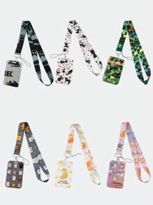 1条可爱猫咪手机挂绳，卡通黑白猫长丝带挂绳配件，无毛猫钥匙扣卡套挂绳，汽车配件包饰，学院哥特风Y2K包包配件挂绳，带证件夹，汽车配件包饰，圣诞礼物，送给老师、朋友、姐妹的礼物创意