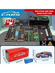 2025 新品上市 - 5/10/24/48 件合金玩具车 - 回力玩具车 - 儿童玩具车套装 - 带轨道 - 带停车场 - 全金属汽车模型 - 可驾驶 - 玩具赛车 - 儿童玩具车系列 - 儿童玩具 - 高级礼品盒 - 针线活玩具、旅行玩具、教室减压玩具、迷你玩具、沐浴玩具、圣诞文具、减压球 - 生日礼物 - 圣诞礼物 - 完美礼物 - 礼物 - 玩具 - 彩色 - 查看 14