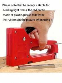 1 Set Plastic Manual Nail Gun Kit, Includes 100pcs Nails - For DIY, Binding Light Items, Compatible With 4-8mm Nails, Battery-Free