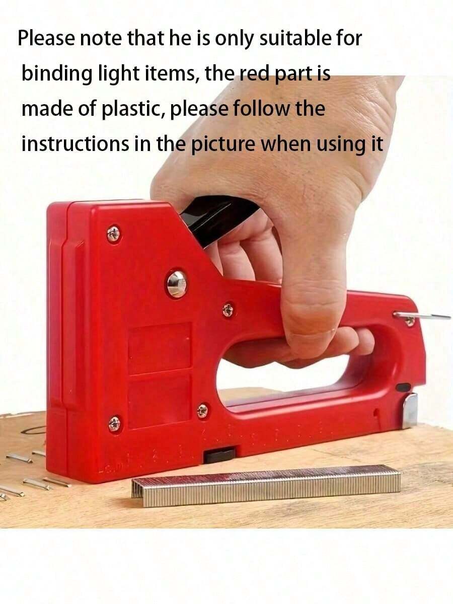 1 Set Plastic Manual Nail Gun Kit, Includes 100pcs Nails - For DIY, Binding Light Items, Compatible With 4-8mm Nails, Battery-Free