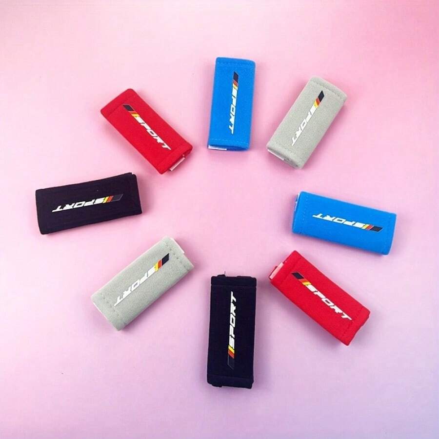 2pcs Car Roof Grab Handle Covers - Durable Polyester Material, Fits All Models, Interior Accessories, Enhance Grip And Style, Roof Handle | Sports Design | Polyester Protector Insulation, Galentines, Puppy, Carnival, Party Decorations, Women's Day, Travel Essentials, Wedding Favors, Y2k, Bedroom, Car Accessories Women, Kitchen Decor, Cute Stuff - Multicolor - View 1