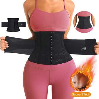 可调节双腰带束腰紧身胸衣 - 女士塑身训练器，收腹塑身衣