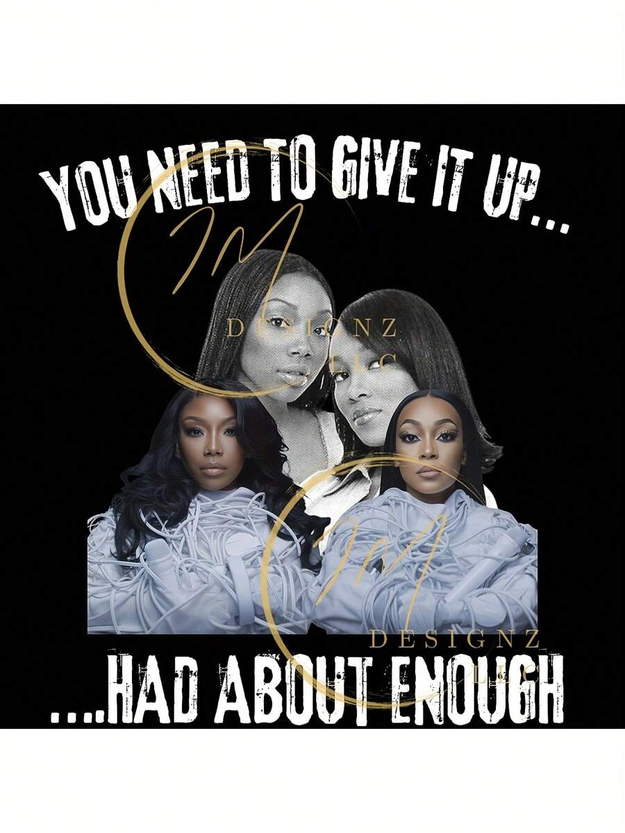 Brandy & Monica 'The Boy Is Mine Tour' Graphic T-Shirt - Vintage Retro Style With Bold Phrase 'You Need To Give It Up...'.For 90s R&B Fans, Concerts And Daily Looks, Summer Fashion, Comfortable Technique, Aesthetic Hiphop, Ideal For Street Style Lovers