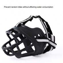 1 pieza Bozal ajustable para perros con diseño de cinturón reflectante, anti-mordedura, anti-ladrido y anti-alimentación, máscara protectora universal para mascotas