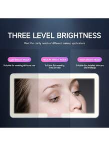 Reletech Fccemc 超薄 LED 车载化妆镜，高清化妆镜，遮阳板安装式化妆镜，带 USB 充电，可调光触摸屏，女士专用
