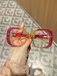 1pc Women's Fashion Hollow Frame Eyeglasses - Clear - View 9