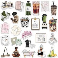 50张水彩贴纸，可爱动物和花卉贴纸，乙烯基防水贴纸，适用于水瓶、电脑、笔记本电脑、手机、行李箱、笔记本、冰箱等。 - I - 查看 4