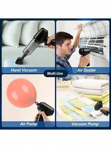 Handheld Vacuum Cleaner, Vacuum Cleaner And Air Duster, Powerful Wet And Dry Handheld Car Vacuum Cleaner With Multi-Nozzle/Small Floor Mop For Car, Home, Office And Pets.2000*2mAh Battery Capacity