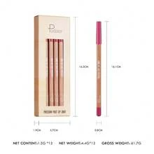 Lip Liner Set, 12Pcs Pure Natura1 Oak Brown Pink Red Series Lip Liners, Smooth And High Pigmented Lip Makeup Pencil - Lip Liner Set 01 - View 9