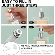 Perfume Travel Refillable, 10ML Genuine Leather Refillable Perfume Spray Bottle - Portable Shockproof Mini Travel Cologne Atomizer For Women Men(Black)