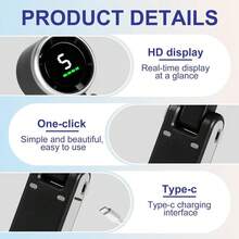 SULVGO 三合一便携式手持/涡轮风扇，5档风速强劲制冷，内置2*1800mAh电池和数字显示屏，可折叠USB/Type-C充电迷你风扇，适用于露营、旅行、室内和户外使用 - 彩色 - 查看 7