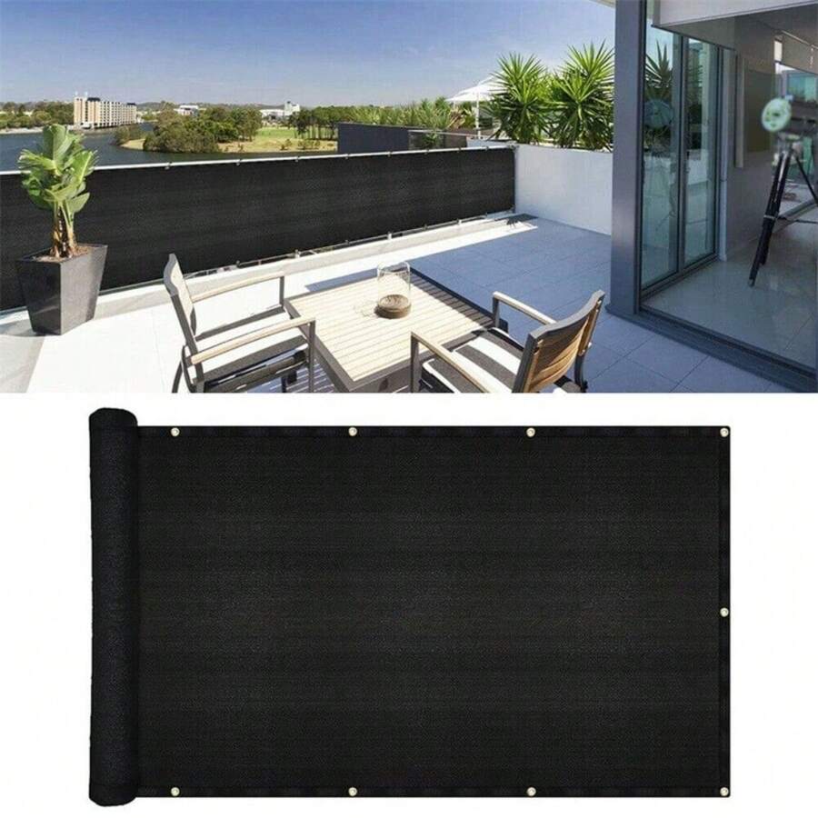 5M Privacy Garden Fence Panel Cover Balcony UV Protection Shade Screen Patio - Black - View 1