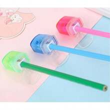 1pc Macaron Color Mini Portable Flip-Top Plastic Pencil Sharpener, Random Style