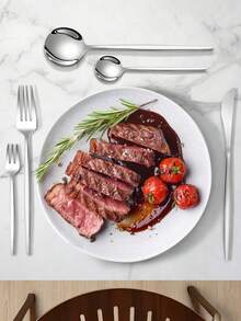 Stainless Steel Tableware Set With Gift Box - Elegant 30-Piece Western Flatware Set With Silver Finish, High Quality Table Forks, Soup Spoons And Teaspoons, Kitchen Utensils For Home, Kitchen, Hotel, Restaurant, Wedding, Cafe, Party, Christmas Gift, Gift Givings