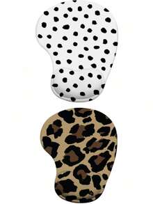 1 件高端豹纹黑白斑点鼠标垫，简约时尚设计，适用于办公桌、键盘桌垫，男女皆宜 - 彩色 - 查看 14