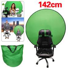 56" Green Screen Backdrop Pop-Up Chair Round Background Protable Photography - Verde - Ver 1