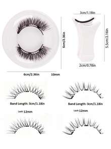 1对磁吸式可重复使用假睫毛，无需胶水，自然蓬松的日式睫毛，闪亮眼妆工具，旅行必备 - 交叉款 - 查看 8