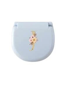 1个蓝色缝纫工具盒，金色三花字母图案，金色A-Z字母图案，缝纫初学者完美礼物：1套便携式迷你缝纫工具包 - 可折叠，DIY缝纫用品和配件，适合旅行者和应急衣物收纳，迷你针盒，便携式小型针包，缝纫工具组合套装，适合酒店、宿舍、学校必备