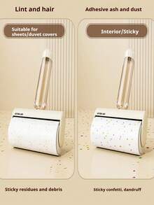 1 套可重复使用的除毛器，含替换纸，家居及宠物毛发清洁工具，滚筒刷适用于衣物、床上用品、沙发（高效去除毛发，滚筒可水洗） - 彩色 - 查看 4