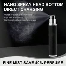 Perfume Travel Refillable, 10ML Genuine Leather Refillable Perfume Spray Bottle - Portable Shockproof Mini Travel Cologne Atomizer For Women Men(Black)