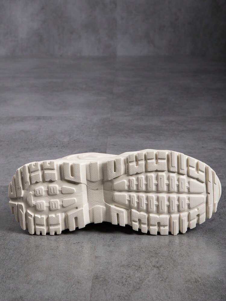 Women's Versatile Lightweight Breathable Casual Sports Shoes, Women's Patchwork Lace-Up Low-Top Soft-Sole Walking Shoes, Women's Thick-Sole Streetwear Chunky Sneakers, Women's Lightweight Non-Slip Running Sports Shoes - Beige - View 7